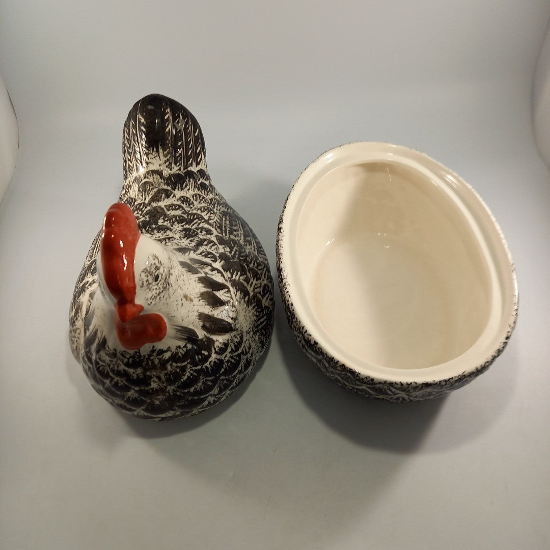 Glazed Ceramic Egg Storage Chicken / Hen Vintage Large Good