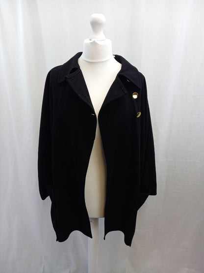 aquascutum black coat wool 16 18 pockets