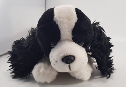 Animal Alley Black White Spaniel Dog Soft Toy 14" Medium Size VGC