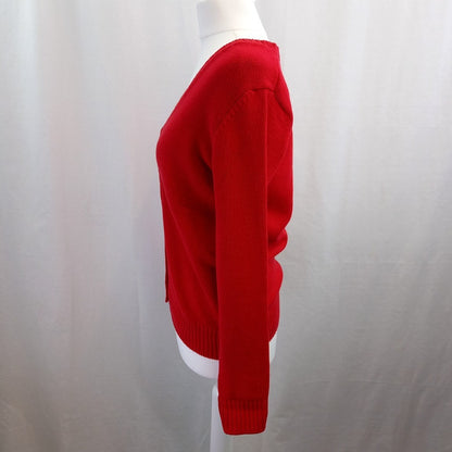 Sisley Red Knitted Cardigan UK 10 Excellent