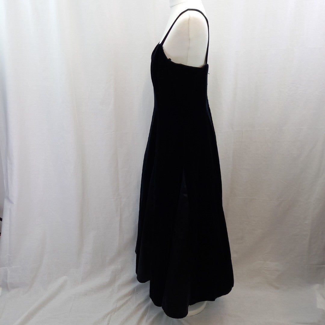 Bernshaw Black Velvet Dress UK 14 Good