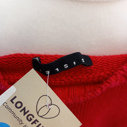 Sisley Red Knitted Cardigan UK 10 Excellent