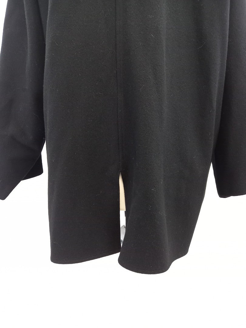 aquascutum black coat wool 16 18 pockets