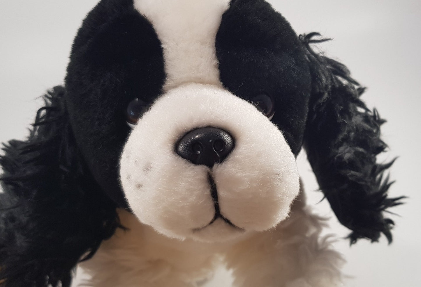 Animal Alley Black White Spaniel Dog Soft Toy 14" Medium Size VGC