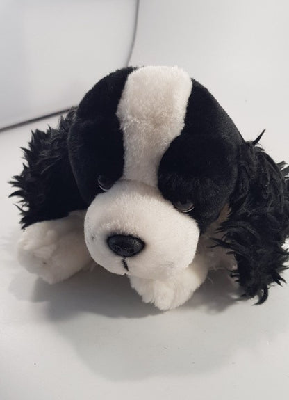 Animal Alley Black White Spaniel Dog Soft Toy 14" Medium Size VGC