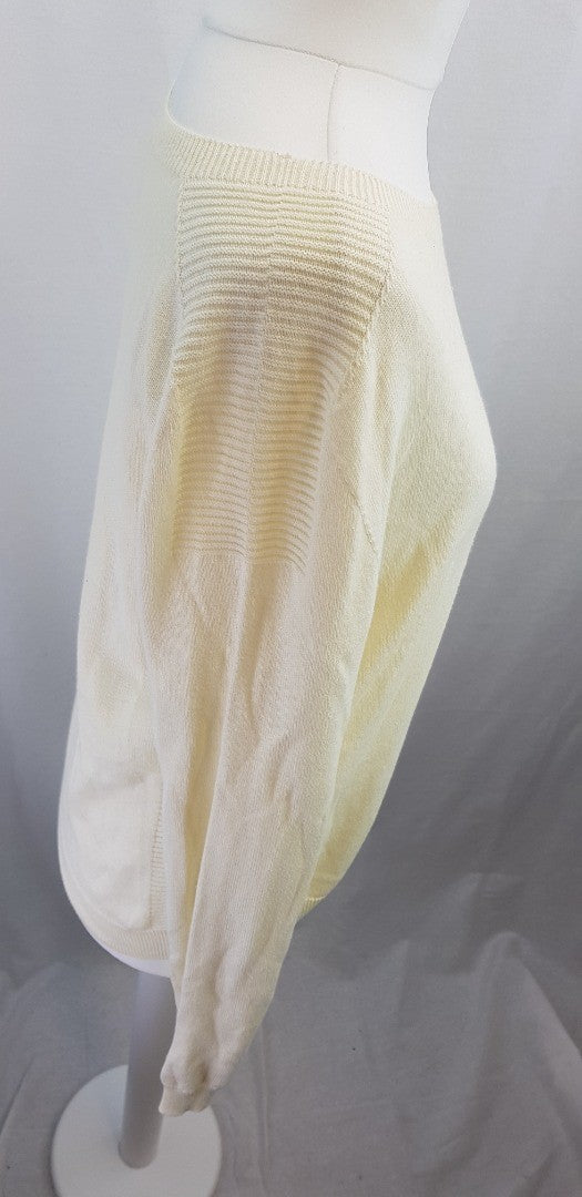 Peregrine Ivory Rib Detail 100% cotton Jumper Size M Excellent Condition