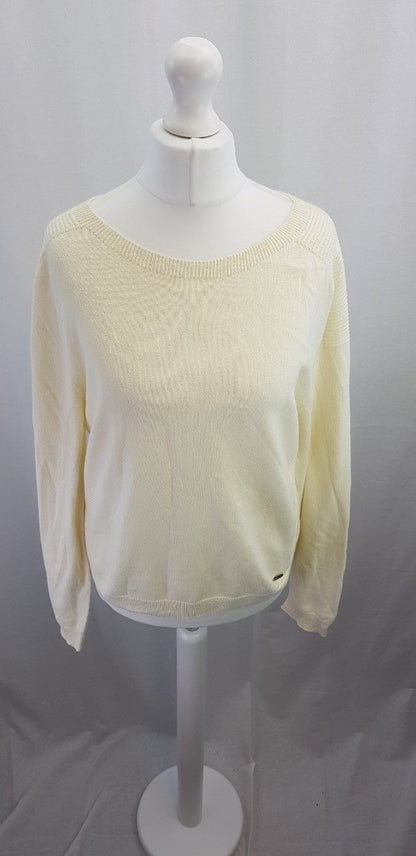 Peregrine Ivory Rib Detail 100% cotton Jumper Size M Excellent Condition