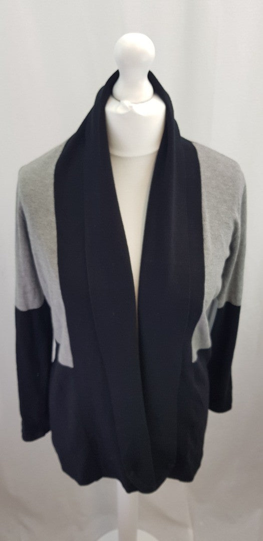 Black & Grey Medium Length Block Colour Cardigan Size M BNWT