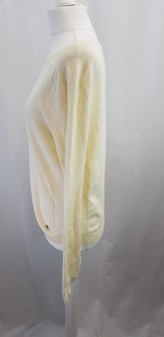 Peregrine Ivory Rib Detail 100% cotton Jumper Size M Excellent Condition