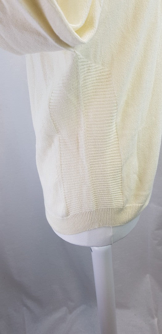 Peregrine Ivory Rib Detail 100% cotton Jumper Size M Excellent Condition