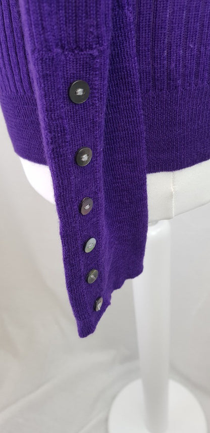 Hobbs 100% Wool Purple Turtleneck Jumper Size 10 VGC