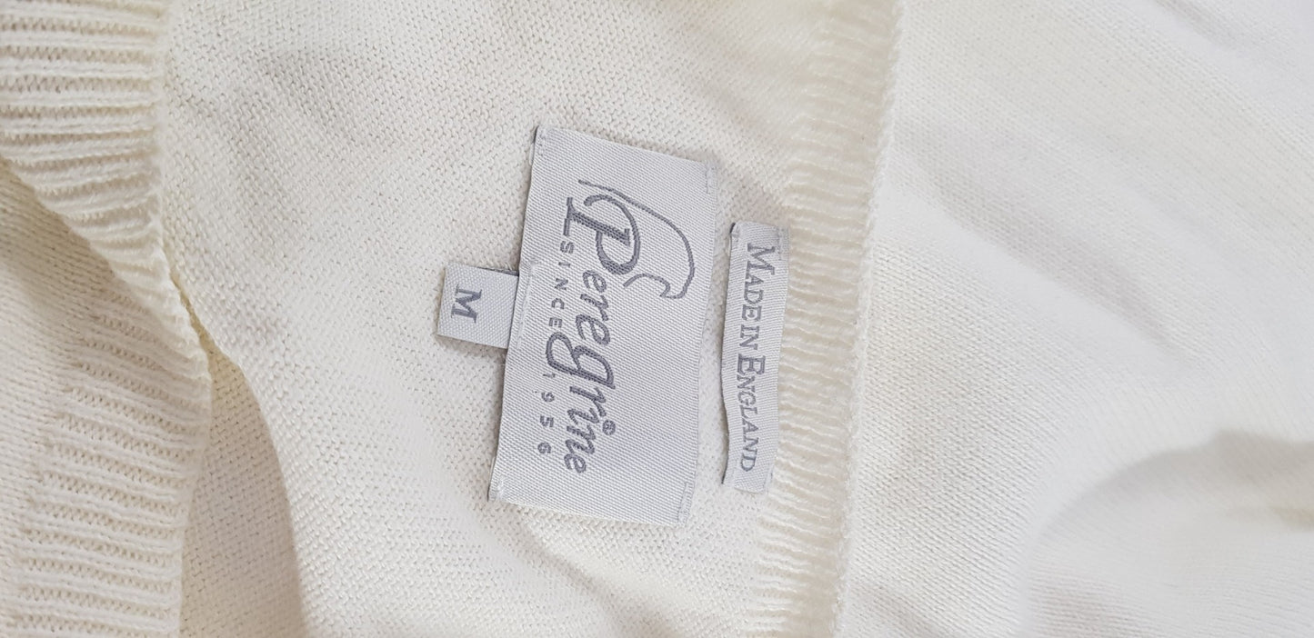 Peregrine Ivory Rib Detail 100% cotton Jumper Size M Excellent Condition