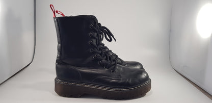 Coolway Black Combat Boots Chunky Sole Y2K Zip Up Size 6 GC