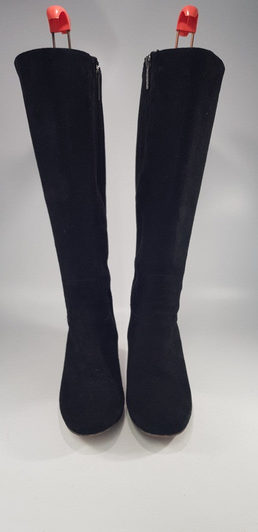 Duo Black Suede Knee High Boots Size  Excellent Condition