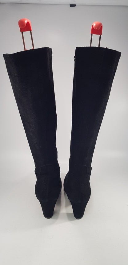 Duo Black Suede Knee High Boots Size  Excellent Condition