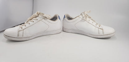 Lacoste Ortholite White Leather Blue Croc Trainers Size 3 VGC