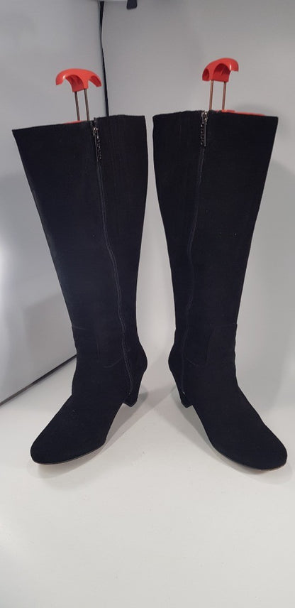 Duo Black Suede Knee High Boots Size  Excellent Condition