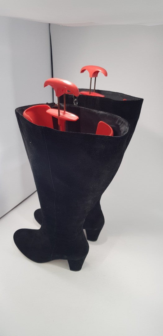 Duo Black Suede Knee High Boots Size  Excellent Condition