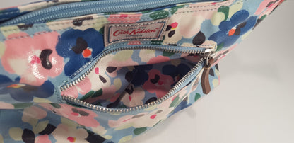 Cath Kidston Shoulder Cross Body Bag Floral Blue Pink Medium Size Excellent Condition