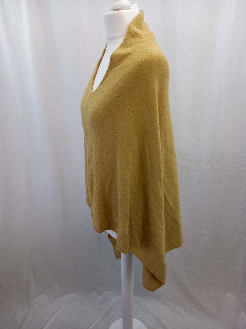 cadenza italy cashmere wool mix cape poncho wrap throw scarf natural camel