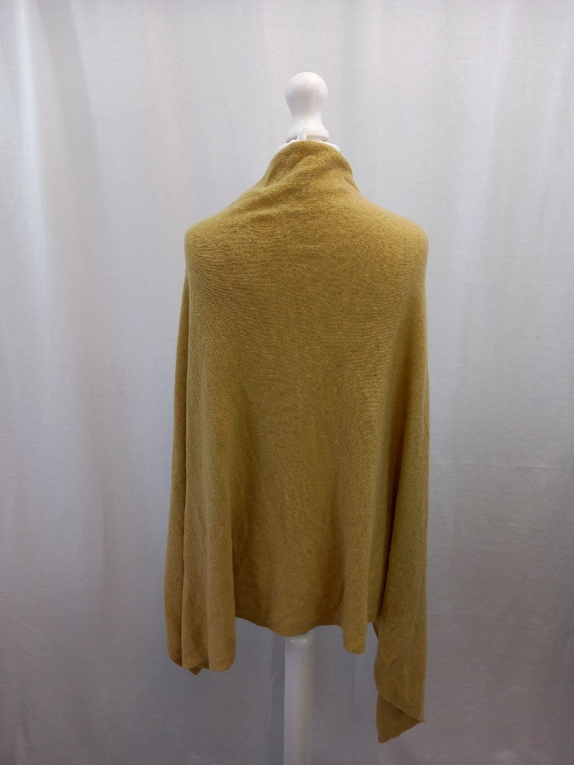 cadenza italy cashmere wool mix cape poncho wrap throw scarf natural camel