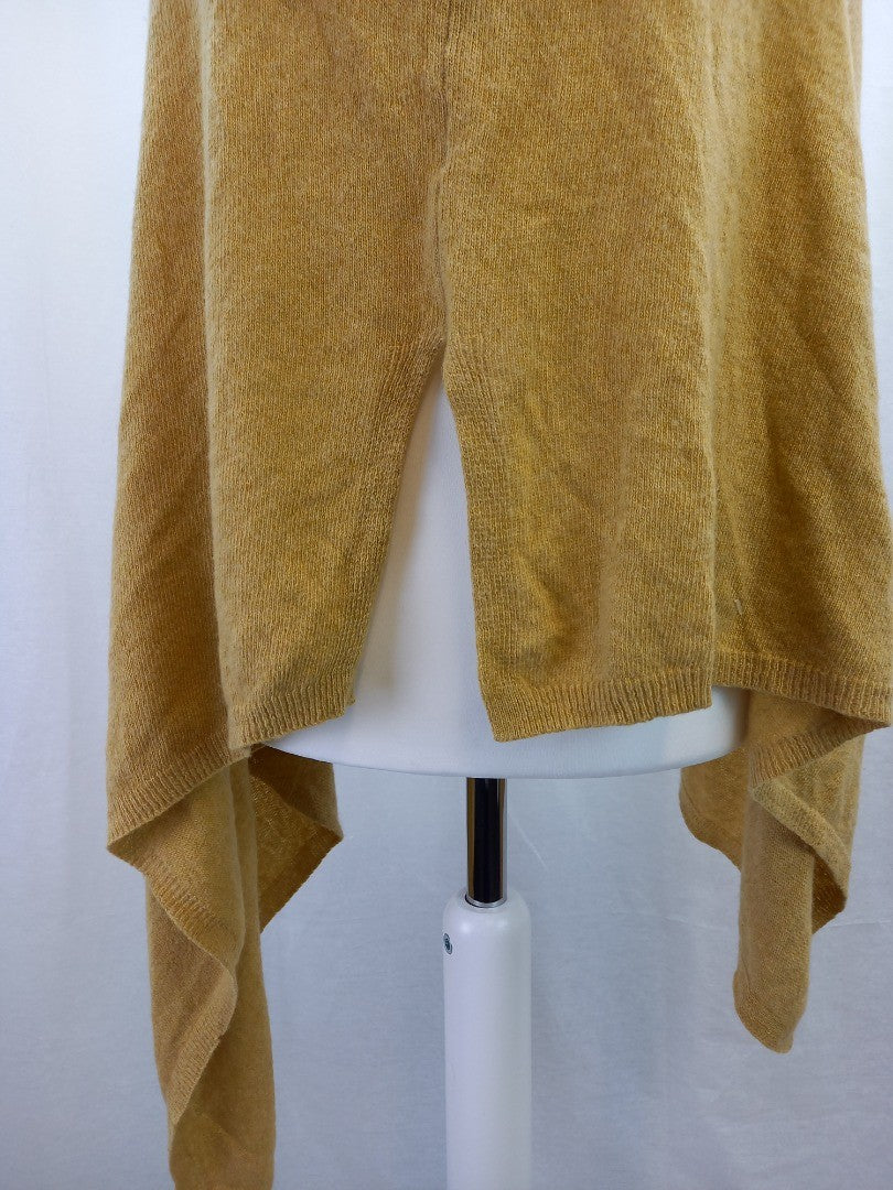 cadenza italy cashmere wool mix cape poncho wrap throw scarf natural camel