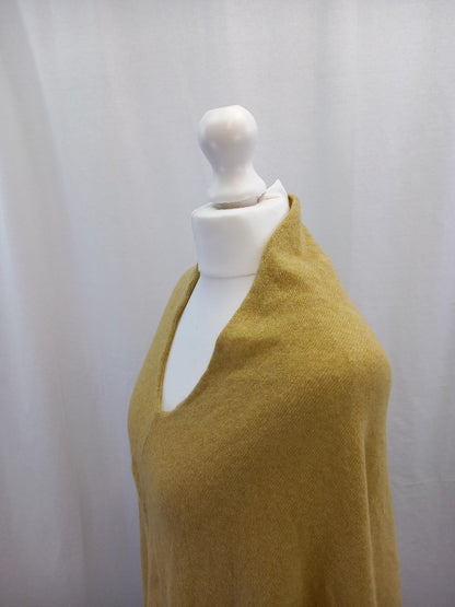 cadenza italy cashmere wool mix cape poncho wrap throw scarf natural camel