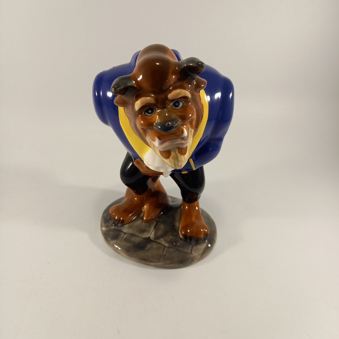 Disney Porcelain Beauty & The Beast Beast Figure Japan Vintage Good