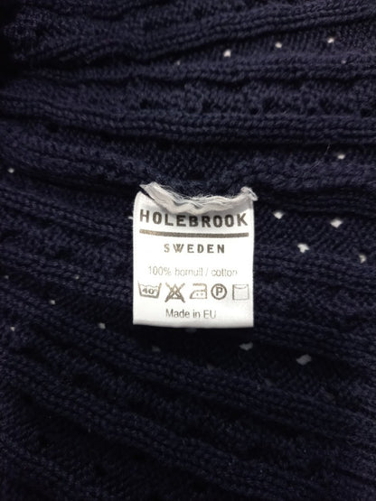 holebrook sweden navy blue jumper s cotton cable scoop neck