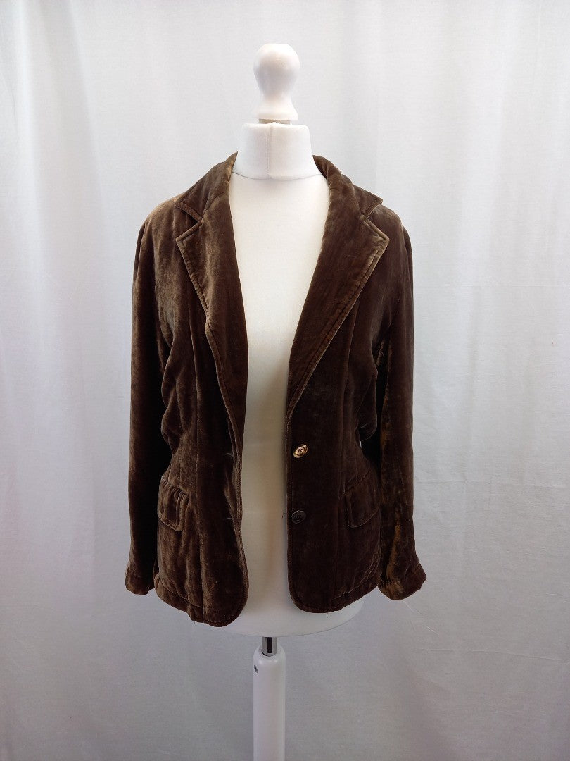 jigsaw velvet mocha brown jacket size 8 with defect