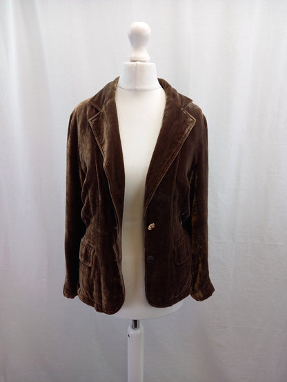 jigsaw velvet mocha brown jacket size 8 with defect