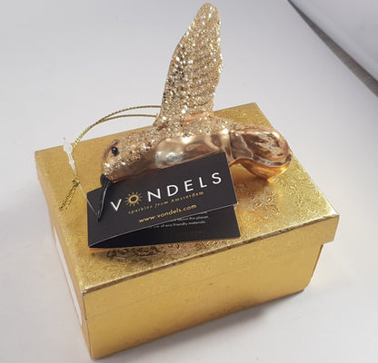 Vondels of Amsterdam Gold Sparkly Humming Bird Decoration Brand New