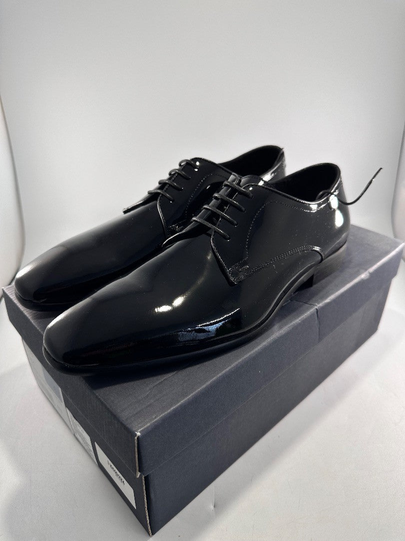 HAMMOND & CO Men's 1238 Black HC Ryde Patent Leather Formal Shoes UK 9