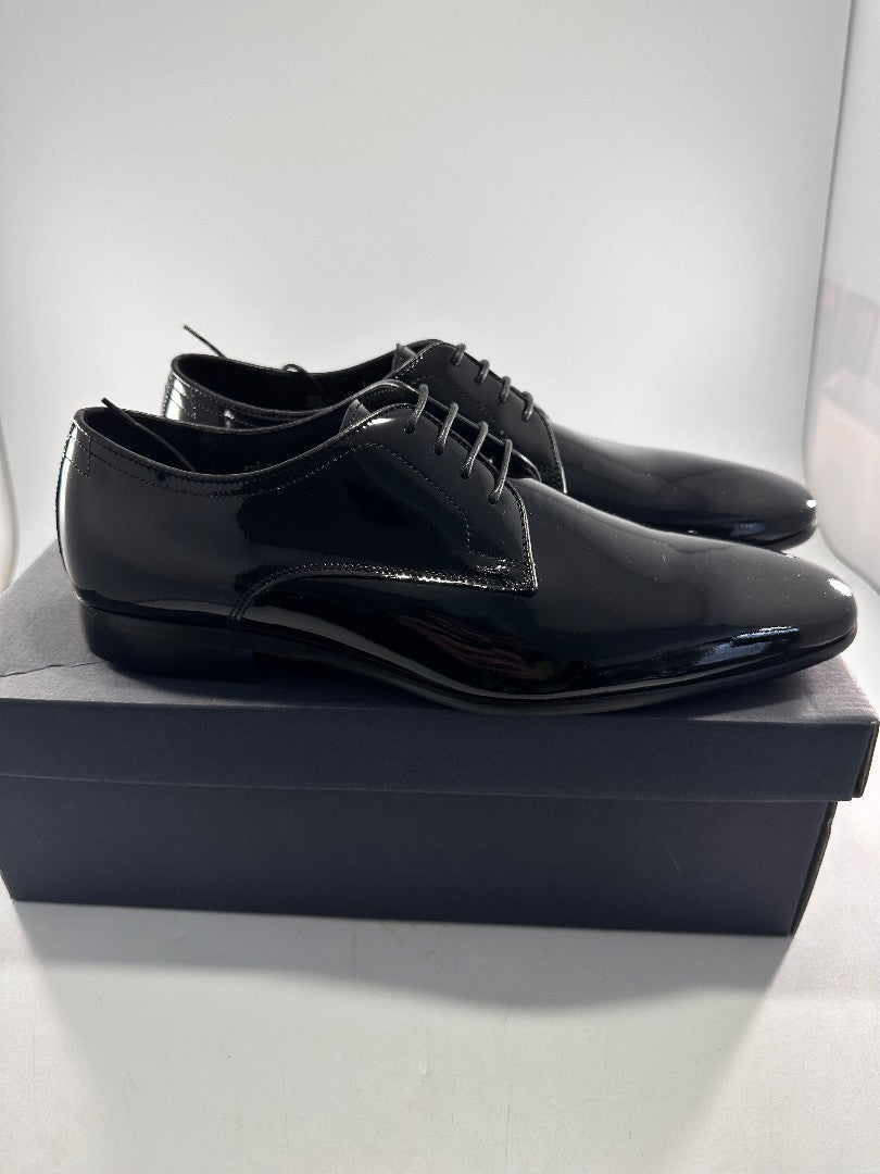 HAMMOND & CO Men's 1238 Black HC Ryde Patent Leather Formal Shoes UK 9