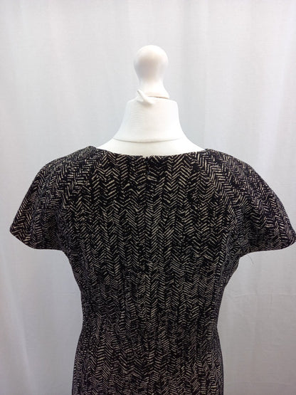 l k bennet dress black and white size 14 short sleeved