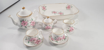 Fine Bone China Miniature Tea Set By G. Pauws England Floral VGC