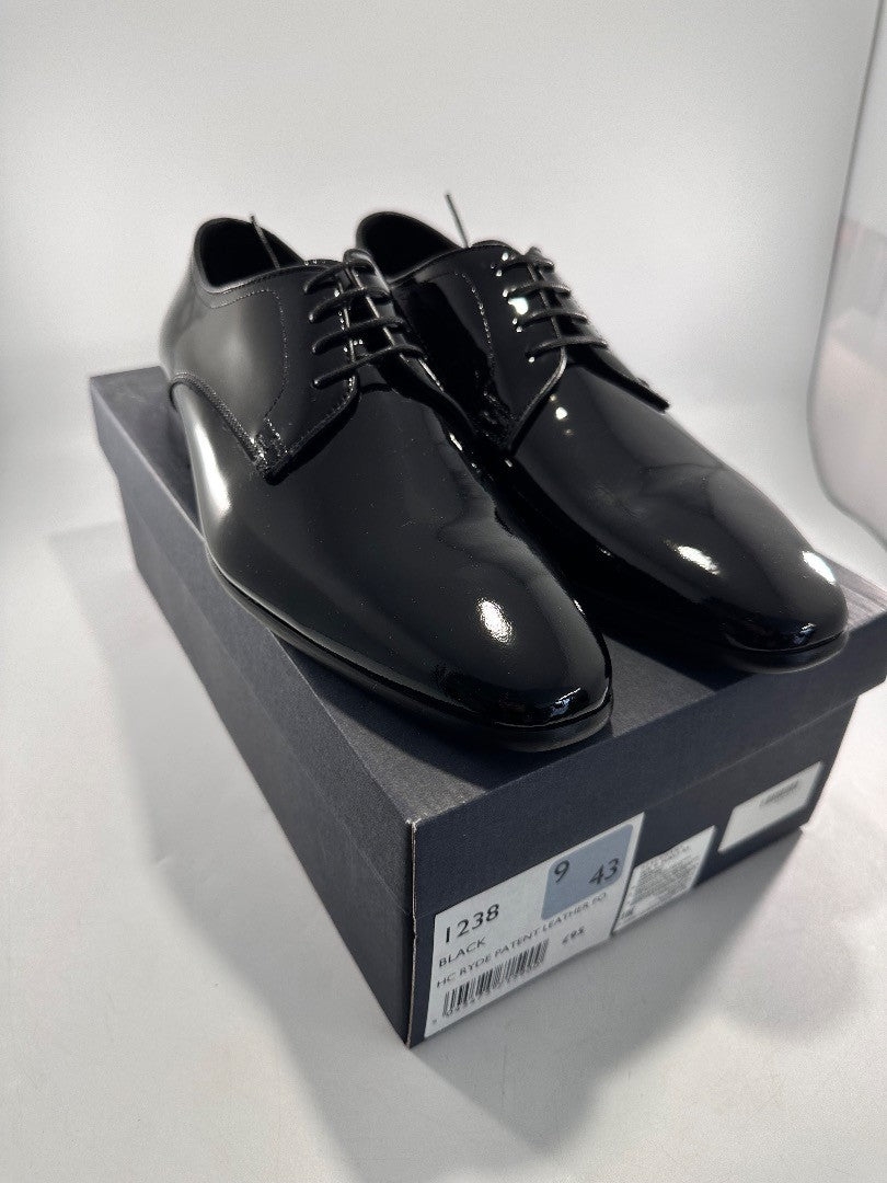 HAMMOND & CO Men's 1238 Black HC Ryde Patent Leather Formal Shoes UK 9