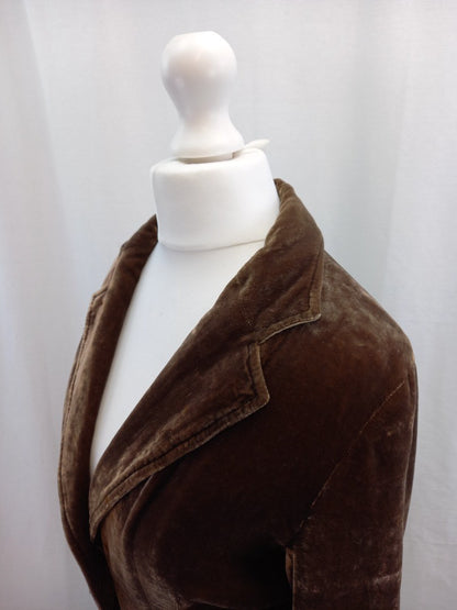 jigsaw velvet mocha brown jacket size 8 with defect