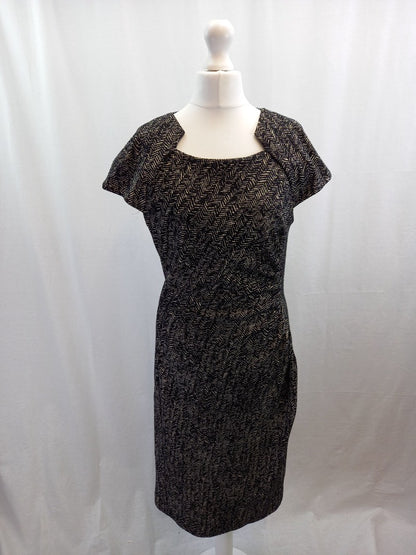 l k bennet dress black and white size 14 short sleeved