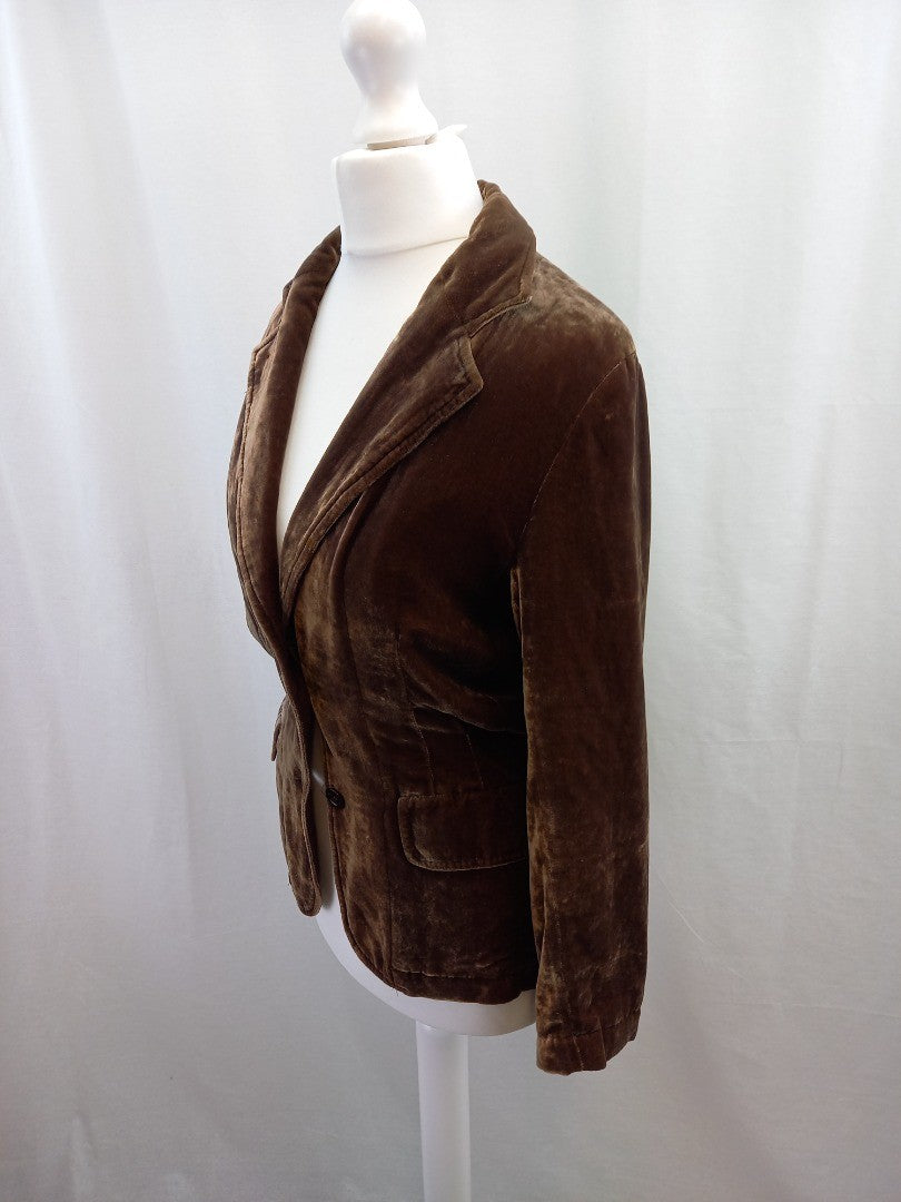 jigsaw velvet mocha brown jacket size 8 with defect