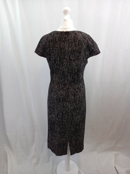 l k bennet dress black and white size 14 short sleeved