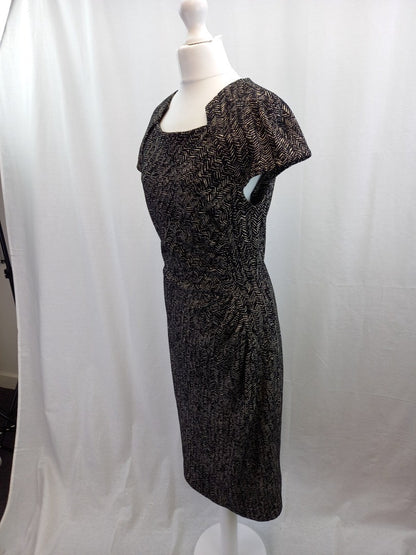 l k bennet dress black and white size 14 short sleeved