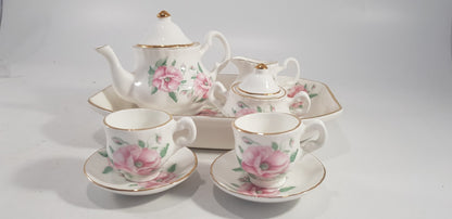 Fine Bone China Miniature Tea Set By G. Pauws England Floral VGC