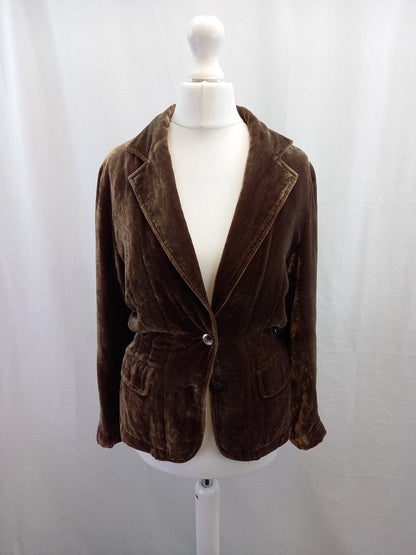 jigsaw velvet mocha brown jacket size 8 with defect