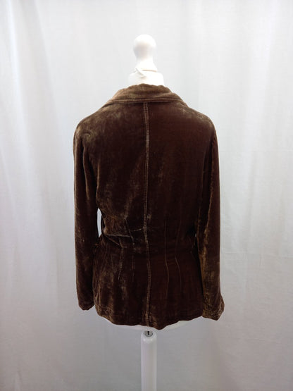 jigsaw velvet mocha brown jacket size 8 with defect