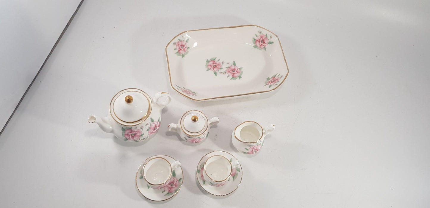 Fine Bone China Miniature Tea Set By G. Pauws England Floral VGC