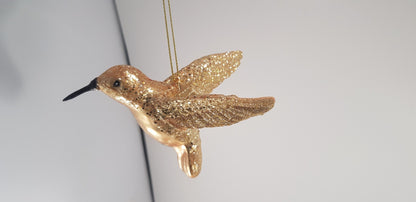 Vondels of Amsterdam Gold Sparkly Humming Bird Decoration Brand New