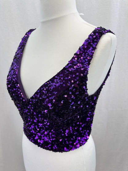 Coast Purple Sequin V Neck Bustier Size 14 BNWT