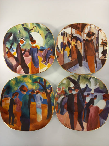 rosenthal art plates x4 august macke limited edition promenade impressionist