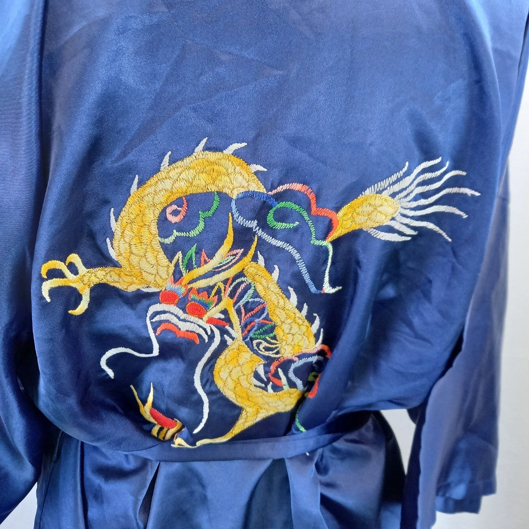 Esme Blue Kimono Embroidered Size M Excellent